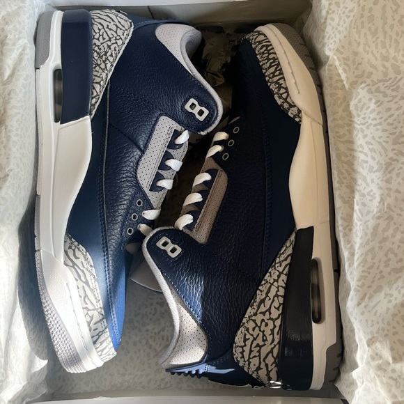 Jordan Navy and White Sneakers